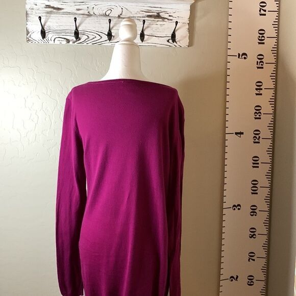 ANN Taylor loft large long sleeve tunic length sweater purple color - Picture 8 of 13